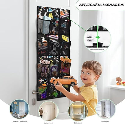 Generic Chemistry Subject Over The Door Shoe Organizer Large Pockets Storage Door Organizer Multi-Layer Pocket Structure to Meet The Storage Needs of Different Items for Children Kids Students