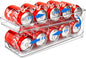 Rolling Soda Can Organizer for Refrigerator Can Dispenser for Fridge Beer Soda Seltzer Pop Can Soda Organizer for 10 Standard Size 11.15oz or 12oz Cans Holder Storage Pantry Organization