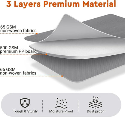 StorageTastic 4 Pack Bed Sheet Closet Organizers and Storage,Sturdy Foldable Storage Containers with Window and Label,Storage and Organization for Bedding Sheets,Duvet Covers,Blankets (Grey)