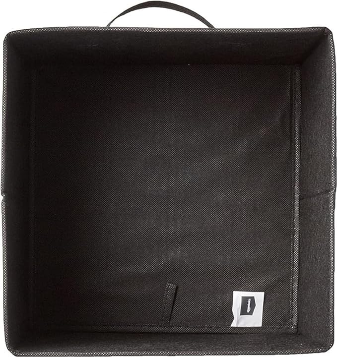Amazon Basics Collapsible Fabric Storage Bins Organizer with Handles, Sturdy, Foldable, 10.5" x 10.5" x 11", Black, 6-Pack