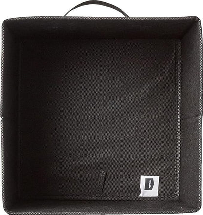 Amazon Basics Collapsible Fabric Storage Bins Organizer with Handles, Sturdy, Foldable, 10.5" x 10.5" x 11", Black, 6-Pack