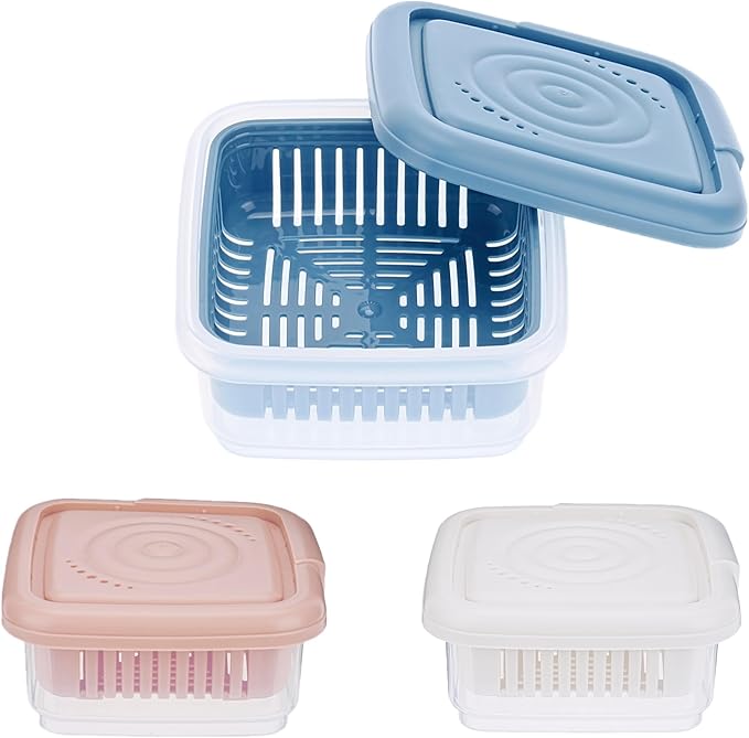 3 Pcs Soap Dish, Square Soap Travel Case with Drainage Layer, for Gym, Bathroom, Traveling, Camping, Soap Bar Shampoo Holder for Shower, 3pcs(Blue+White+Pink)