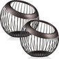 2 Pieces Coffee Pods Holder K Pods Holder Large Capacity Coffee Pod Baskets Stainless Steel Cup Organizer Sturdy for Espresso Capsule Pot Storage Metal Wire Fruit Bowl Snack Storage(Dark Brown)
