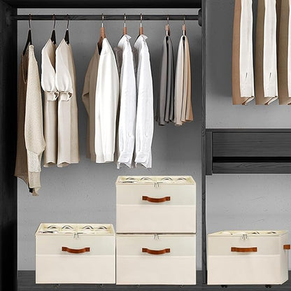 Shoe Storage Organizer for Closet,Shoe Organizer for Closet with Detachable Wheels and Adjustable Dividers,Foldable Large Shoe Box Storage Fits 16 Pairs Extra with Cover and Storage Pocket