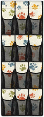 Dog Paw Behind Door Shoes Hang Holder Rack,Shoe Organizer Door Hanger with 12 Mesh Large Pockets,Space Saver,Unique Print