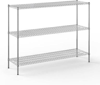 21" Deep x 72" Wide x 54" Height Wire Shelving Kit | 3-Tier | NSF Commercial Storage Rack Unit