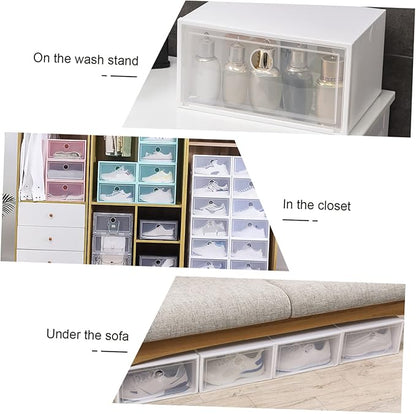 Garneck 1pc Capacity Creative Plastic Shoe Storage Box Window for Easy Access Side Opening Design for Organizing Shoes Clothes and Accessories