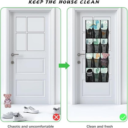 Cartoon Dinosaurs Shoe Organizer Door Hanger,Shoes Hanger Storage Organizer Bag for Bedroom,Hanging Shoe Storage Hanging Bag