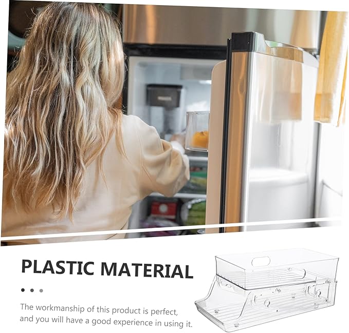 Cabilock Double Layer Rolling Soda Can Dispenser Transparent Fridge Organizer Multi-Functional Beverage Holder for Kitchen Office and Pantry Storage