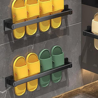 Wall Mounted Shoes Rack Stainless Steel Space Saving Shoe Organizer for Bathroom Living Room 19.7in Multi Purpose Hanging Stand