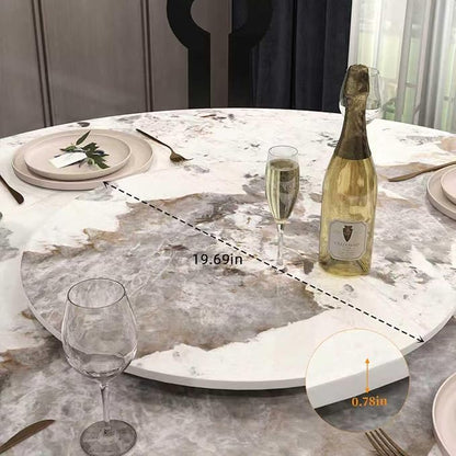 19.69" Lazy Susan for Table Top Sintered Stone Rotating Serving Tray for Dining Table, Kitchen Lazy Susan Organizer Spinning Rotating Food Server Party Centerpieces