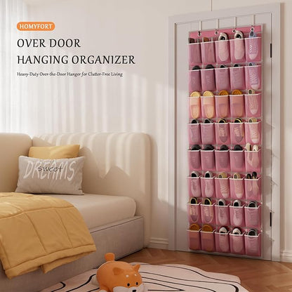 homyfort Over the Door Shoe Organizer, 40 Large Breathable Mesh Pocket,Space Saving Hanging Shoe Rack,Shoe Storage Holder for Entryway Bedroom Closet