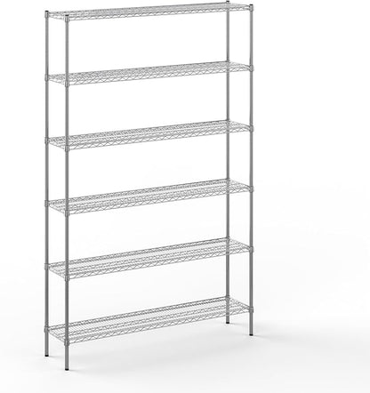 14" Deep x 60" Wide x 96" Height Wire Shelving Kit | 6-Tier | NSF Commercial Storage Rack Unit