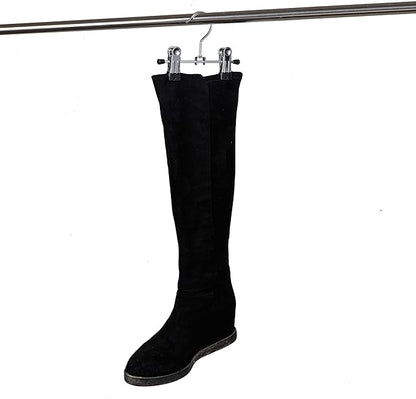 Amber Home 20 Pack 6" Metal Boots Hangers with 2 Adjustable Clips, Portable Multifunctional Hangers Space Saving for Socks Hats Towels Bags, Clips Hanger for Pet Clothes and Traveling (20 Pack)