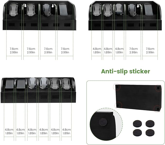 Large Adjustable Bamboo Belt Organizer Box, 6 Grids Belt Rack, Belt Organizer for Closet Shelf and Drawer, Tie and Belt Storage Organizer Wall Mount and Displayer for Men Women Father Day (Black)