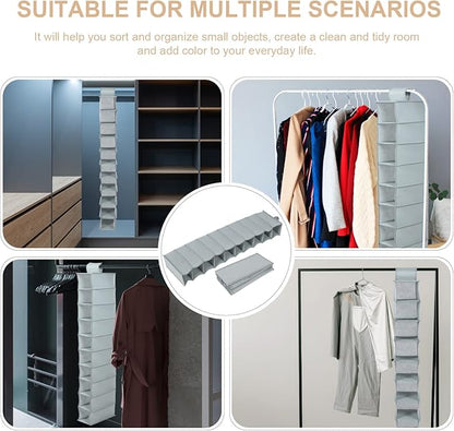 Happyyami Multi Function Hanging Storage Bag Portable Ten Layer Closet Organizer for Shoes Foldable Design Household Pocket Pouch for Items Space Saving