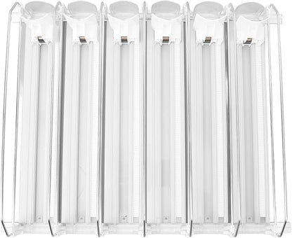 Zerodis 6Pcs Fridge Drink Organizer, Can Water Bottle Drink Dispenser Automatic Beverage Pusher Beverage Thruster Beer Supermarket Shelf Thrusters Convenience Store Freezer (White)
