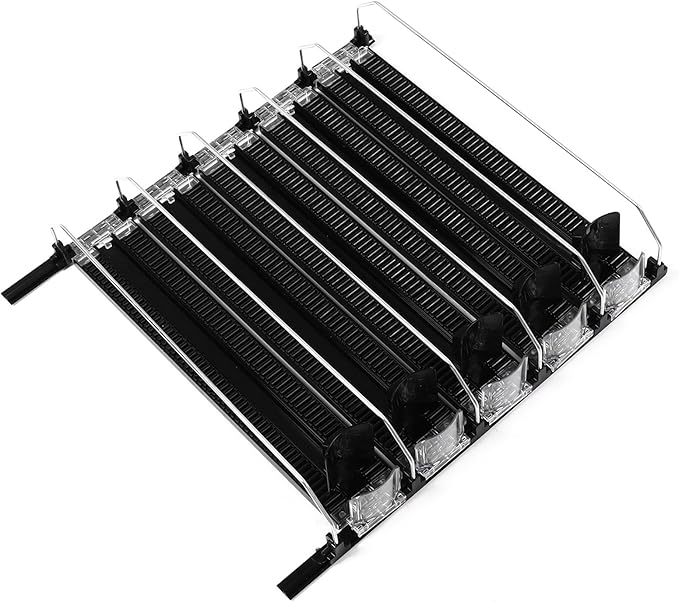 Adjustable Beverage Dispenser, Can and Bottle Organizer, Curved Spring Design, Holds Up to 6 Drinks, Easy Install for Fridge or Pantry (5PCS)