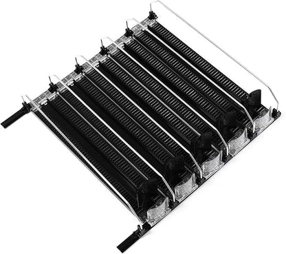 Adjustable Beverage Dispenser, Can and Bottle Organizer, Curved Spring Design, Holds Up to 6 Drinks, Easy Install for Fridge or Pantry (5PCS)
