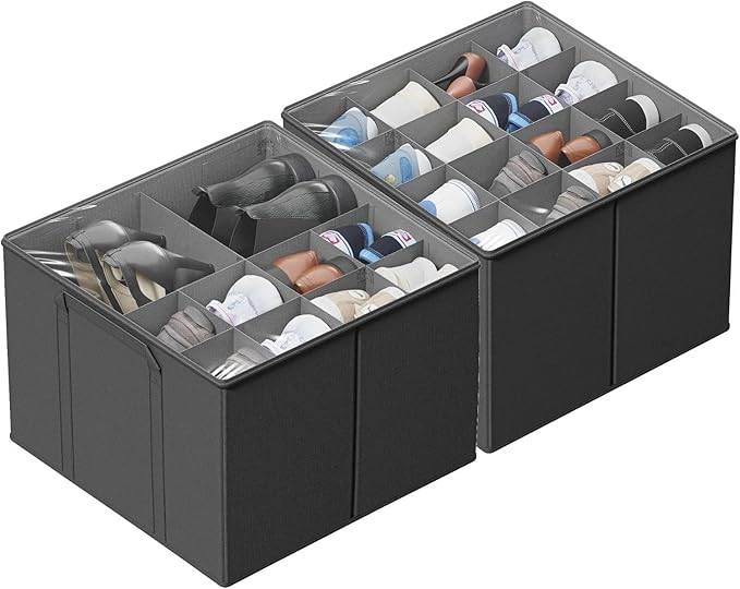 for 2 Pack Shoe Organizer for Closet, Fits up to 32 Pairs, Small Space Shoe