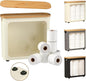 Toilet Paper Storage with Bamboo Lid,Foldable Basket Organizer for Bathroom, Holds 9 Mega/12 Regular Rolls, Waterproof Toilet Paper Holder Storage with Non-Slip Base,Beige