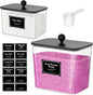 Lifewit Laundry Pods Container with Lid, Dryer Sheet Holder, Room Organization Storage for Coffee Pods Kcup Washing Powder, Scent Booster Beads, 2600 +2000ml/0.53+0.7gal，Black,2 Pcs