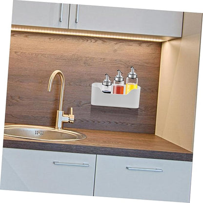 SHOWERORO 2pcs Bathroom Cabinet Organizer Wall Makeup Storage Box Sink Organizer Adhesive Mount Fridge Drink Holder