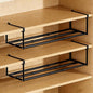 UFORU Expandable Hanging Shoe Rack Organizer for Closet, Adjustable Shoe Rack Under Cabinet Shelf, Versatile Under Shelf Storage for Kitchen, Book, Clothing Storage and Organization(Black,2PCS)