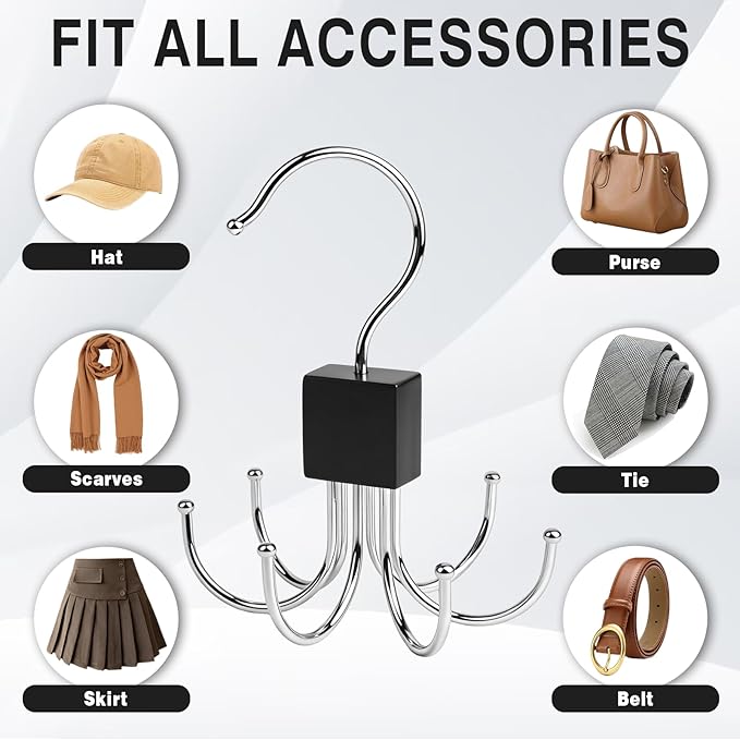 2 Pack Cap Hanger for Baseball Caps, Hat Racks for Baseball Caps,Equipped with 6 Adjustable Hooks for Display Closet Organizers