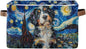 Large Storage Basket Berner Dog Starry Night Storage Bin Cube Canvas Fabric Organizer Handles Collapsible for Clothes Toys Bedroom Decorative