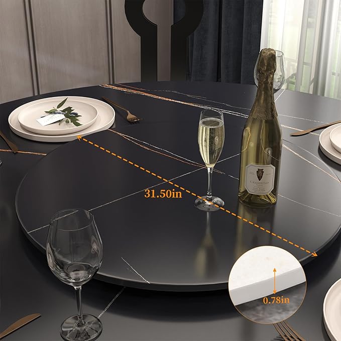 31.5" Lazy Susan for Table Top Tempered Glass Rotating Serving Tray for Dining Table, Kitchen Lazy Susan Organizer Spinning Rotating Food Server Party Centerpieces
