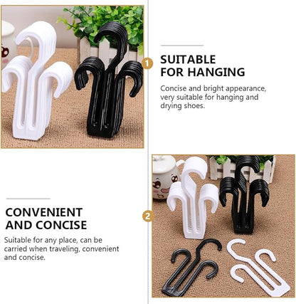 Healeved 12pcs Multi-functional Plastic Shoe Holder Hooks Sturdy Slippers Drying Organizer for Bike and Home Hanging Shoe Rack Storage