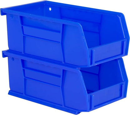 Hudson Exchange 7-1/2" x 4" x 3" (12 Pack) Plastic Stackable Storage Bin and Hanging Container, Blue