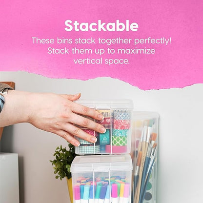 IRIS USA Over The Door Organizer 3-Pack with Metal Wire Baskets + 10-Pack Clear Flip Top Storage Bins, Stackable Containers with Lids for Pantry, Bathroom, Closet, Home & Kitchen