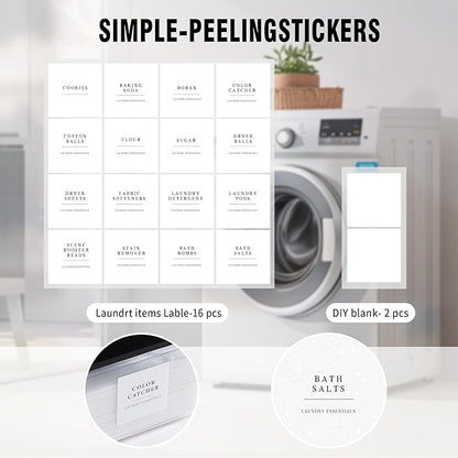 Laundry Room Organization Container, 4pcs Acrylic Laundry Pod Storage Containers, Black Dryer Sheet Holder Jars with Bamboo Lids and Labels for Scent Booster Powder Detergent Pods Storage