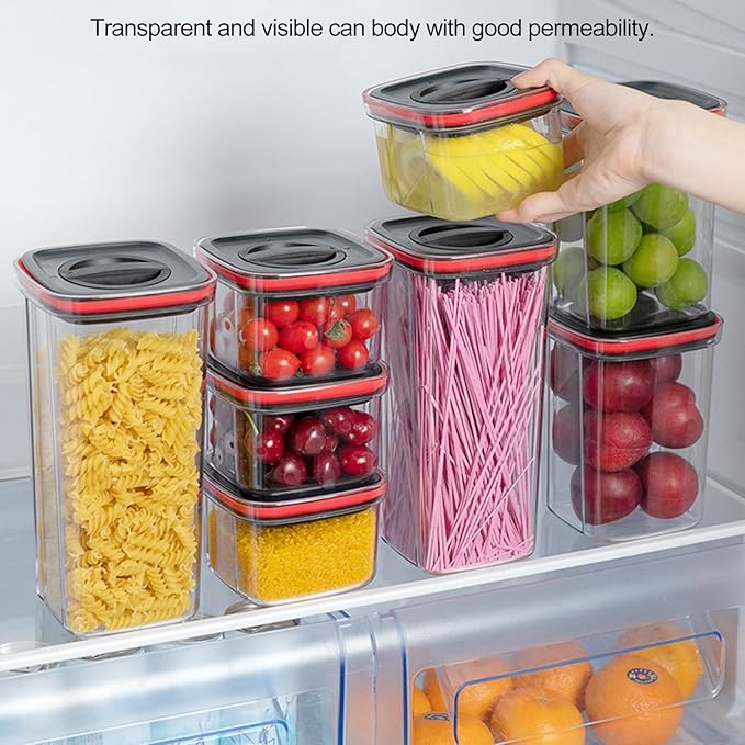 Cereal Storage Box,Large Capacity Airtight Food Storage Containers,Plastic Cereal Storage Containers for Kitchen Organizer Black1300ML