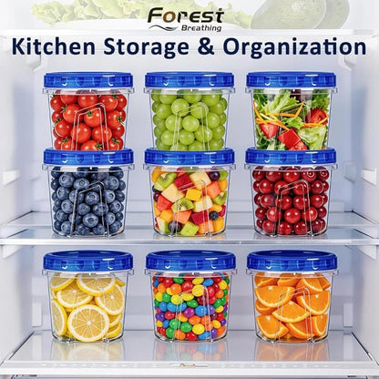 12 Pack 23.5 oz Reusable Freezer Storage Containers with Twist Top Lids Airtight, Leakproof Plastic Soup Freezer Container, Food Storage Containers for Meal Prep Leftover Fruit Microwave Freezer Safe