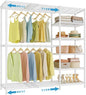 VIPEK X2 Plus Expandable Heavy Duty Clothes Rack Adjustable from 3'9"-5'2" Portable Reach-in & Walk-in Closet Rack System with Flexible Shelves and Hanger Rods Clothing Rack for Hanging Clothes, White