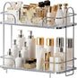 2 Tier Corner Bathroom Counter Organizer, Cosmetic Skincare ，Bathroom Countertop Perfume Tray Vanity, Kitchen Spice Corner Storage Shelf