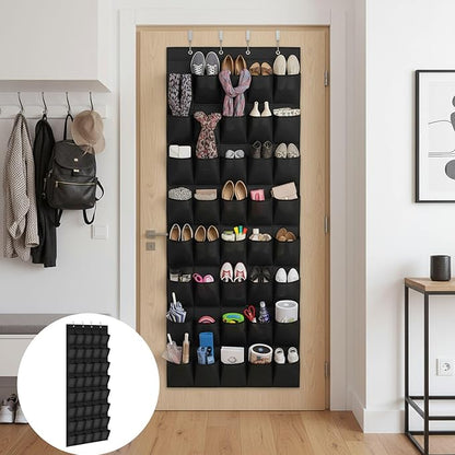 Over the Door Shoe Organizer for Bedroom Door with Multiple Pockets - Hanging Shoe Storage Bag Caddy
