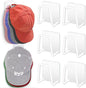 Hat Rack for Wall Hat Organizer (6-Pack), Metal Hat Racks for Baseball Caps, Adhesive Hat Hooks for Wall, No Drilling Hat Hangers for Closet Hat Holder Display, Sticky Hat Storage for Baseball Cap