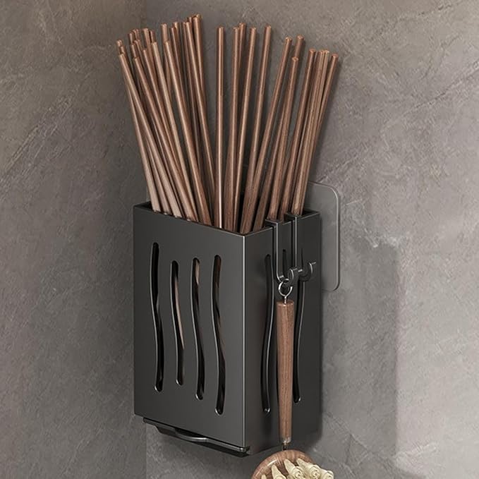 Wall Mounted Cutlery Holder Rack - Chopstick Display Rack | Utensil Drying Rack | Punch- Chopstick Storage Rack | Freestanding Organizer Rack Multifunctional For Spoons And Chopstick
