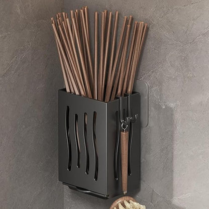 Wall Mounted Cutlery Holder Rack - Chopstick Display Rack | Utensil Drying Rack | Punch- Chopstick Storage Rack | Freestanding Organizer Rack Multifunctional For Spoons And Chopstick