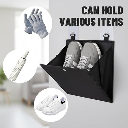 2-Packs Over The Door Organizer - Foldable Hanging Storage Rack with Adhesive Hooks for Shoes, Toiletries | No Drill Space Saver for Narrow Doors in RV, Dorm, Bathroom, Closet (2PCS)