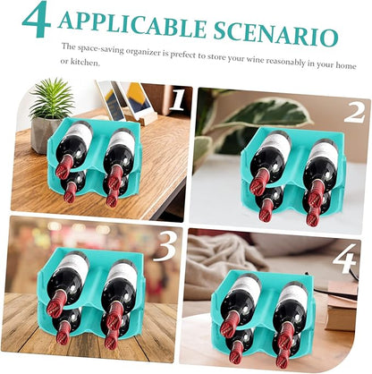 PRETYZOOM 4pcs Can Storage Rack Bottle Rack Organizer Material Easy to Stack Wine Holder for Fridge