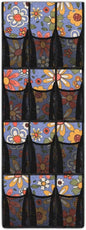 Over the Door Shoe Organizer,Retro Hippie Floral Pattern Behind Door Shoes Hang Holder Rack,Hanging Shoe Storage Hanging Bag Space Saver Waterproof Reusable