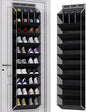 KYEVIS 10-Tier Large Size Over the Door Shoe Organizer, 20 Pairs Hanging Shoe Rack for Closet with Deep Pockets, Space-Saving Storage for Sneakers, Boots Heels (Black)