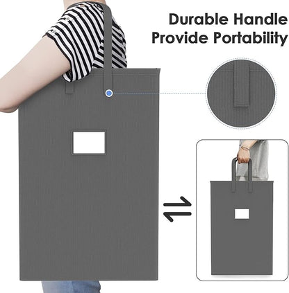 75L Large Laundry Hamper with Handles, Dirty Clothes Hamper for Bedroom Waterproof, Freestanding Tall Laundry Basket Waterproof, Hamper for Bedroom, Bathroom, Dorm, Toys Storage(Grey）