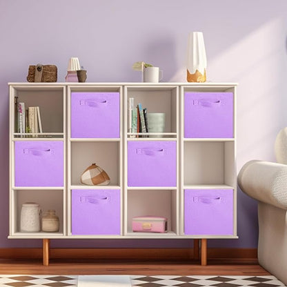 ShellKingdom Foldable Fabric Storage Cubes And Cloth Organizer Drawer For Closet And Toys, 13 X 13 X 13 INCH, 2 Pack (Lavender)