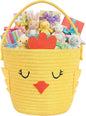 Small Woven Storage Basket with Handle, Cute Cartoon Chick Baskets for Gift Empty, Cotton Rope Storage Basket for Toy Organizer